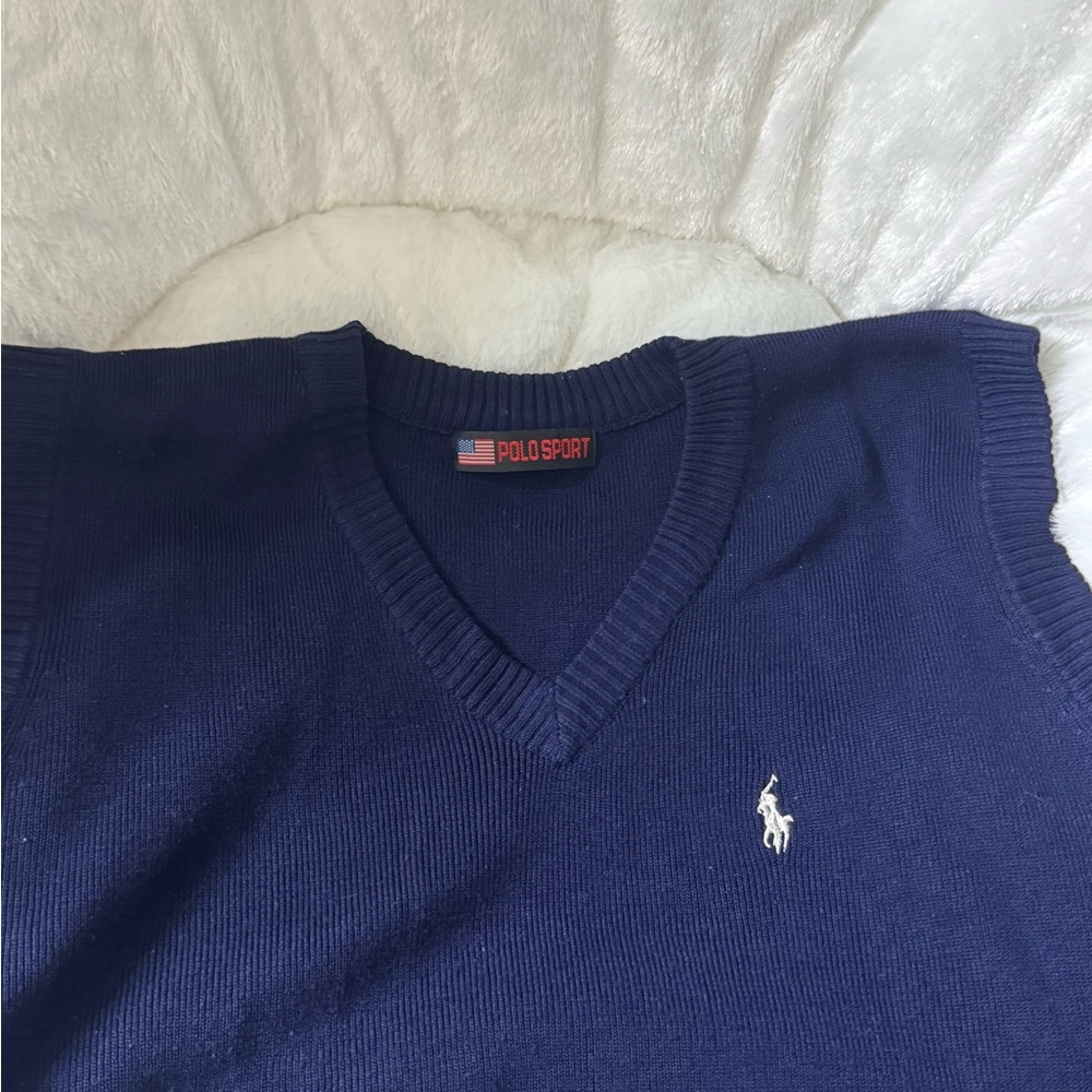 Polo by Ralph Lauren Men's Deep Blue V-Neck Sweater